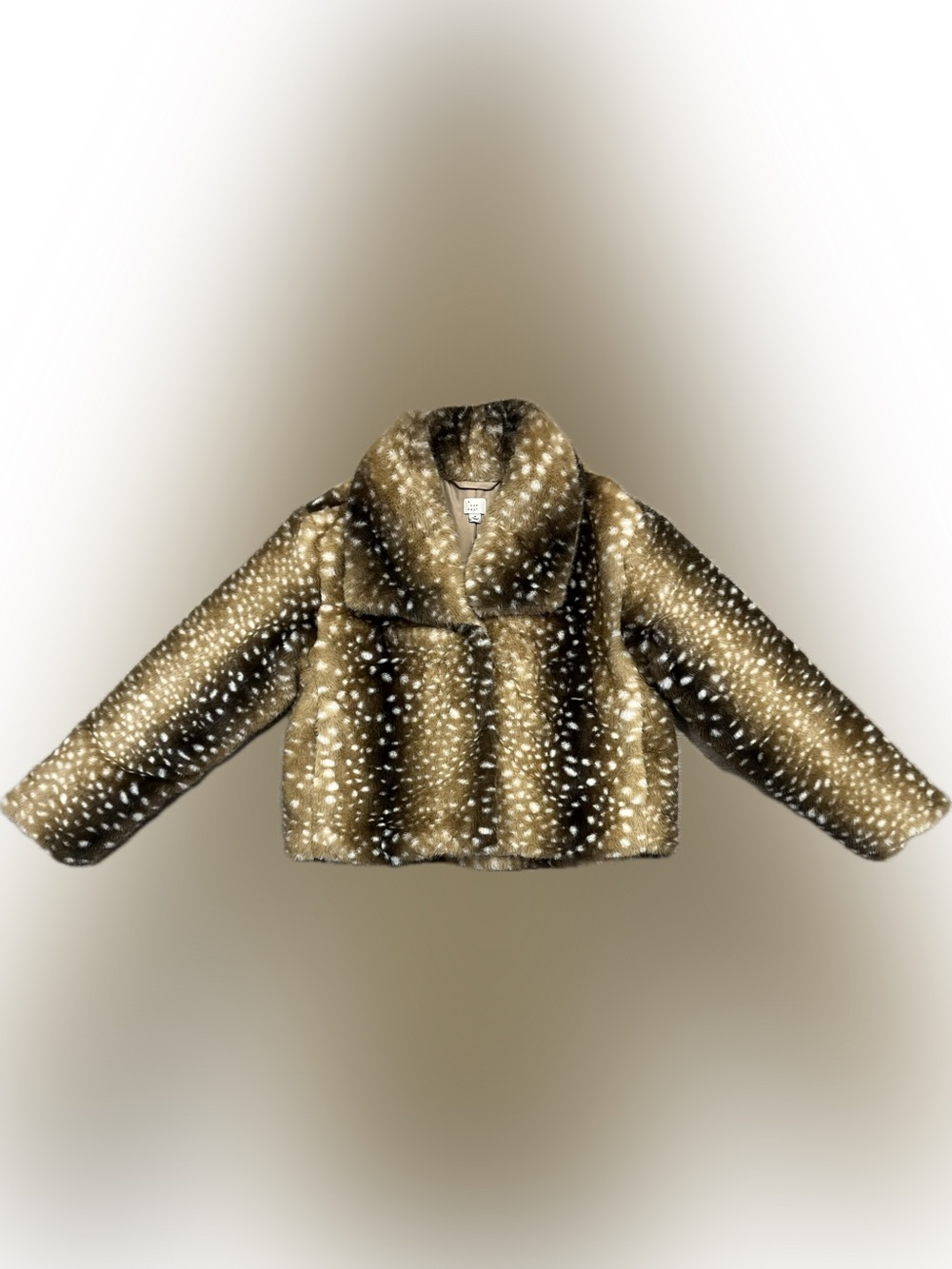 A New Day Target Faux Fur Spotted Fawn Coat Jacket Brown S NWT